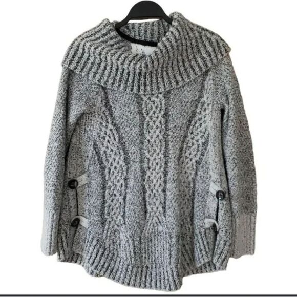 Anthropologie Sweaters - Anthropologie Angel of The North Gray Cowl Neck Sweater